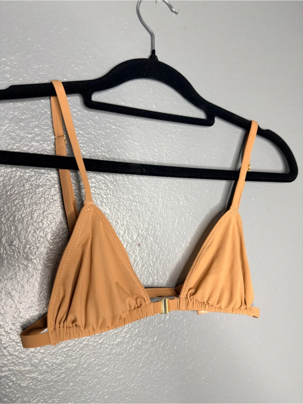 SKIMS Tan Triangle Swim Top with Gold Hardware Size XXS